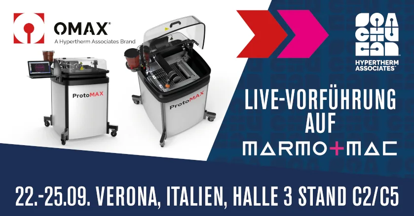 Omax Graphic Promoting Booth at Marmomac