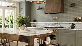 Fireclay Natural Press Fern Colorway for kitchen backsplash