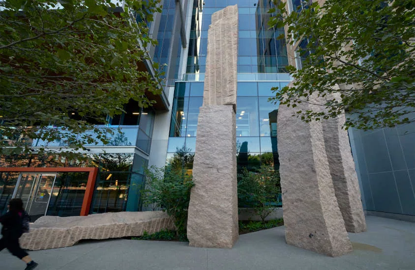 The "Standing Stones" installation at 50-60 Binney Street in Cambridge, MA. Photos by Sean Kernan