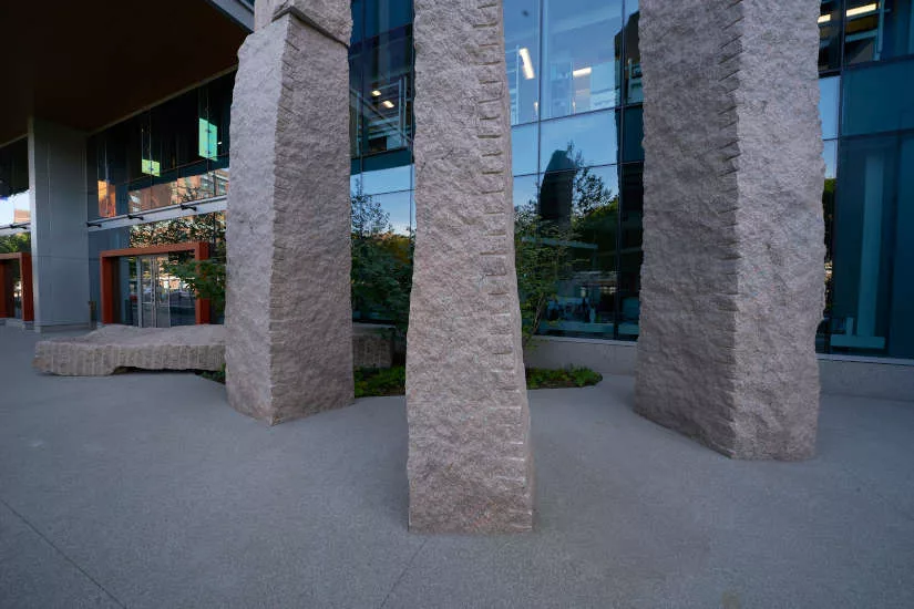 The "Standing Stones" installation at 50-60 Binney Street in Cambridge, MA. Photos by Sean Kernan