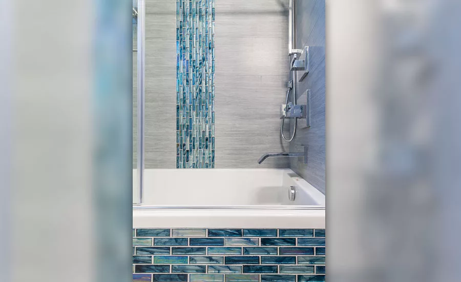 blue-colored mosaic glass tile