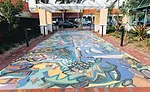 Mosaic mural patio outside of TD Bank in Little Havana, FL