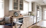 The contemporary, smooth-edged tiles are handmade by artisans