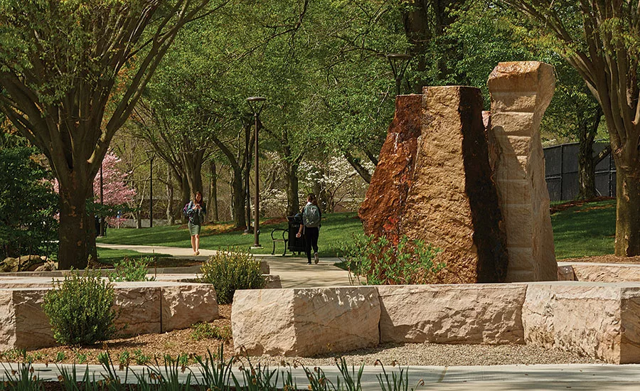 Fountain feature by Robert Wertz of Igneous Rock Gallery