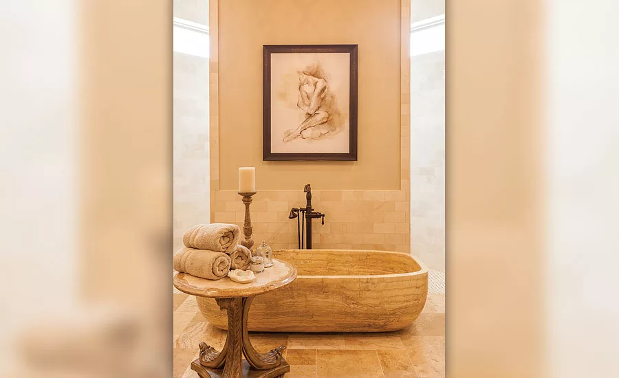 bath tub and accent wall