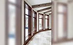 windows in hallway with tile floor