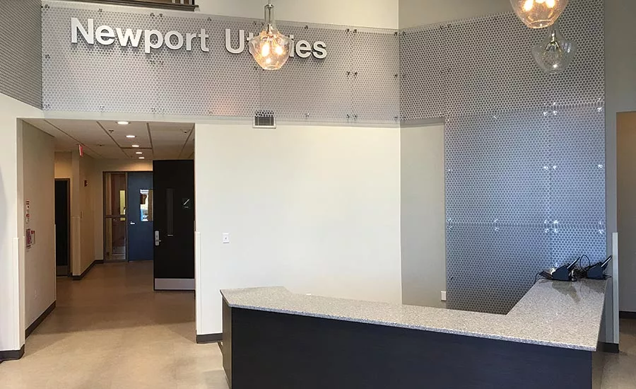 redesign for Newport Utilities’ lobby in Newport, TN