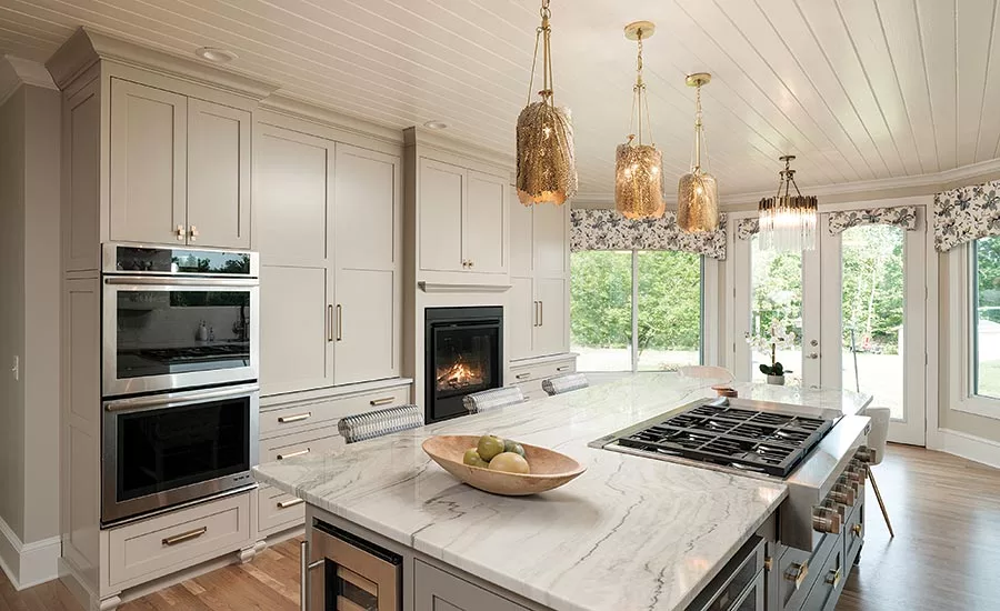 seamless, monochromatic look from the ceiling to the floor