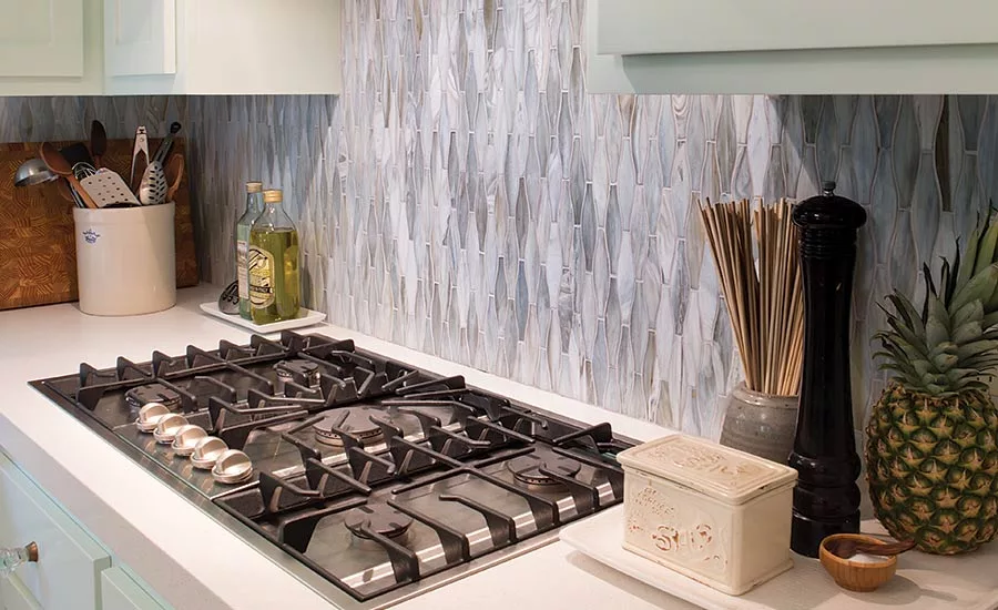 Mosaic tiles from Lunada Bay Tile’s Agate collection