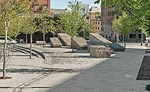 500 square feet of the local sandstone