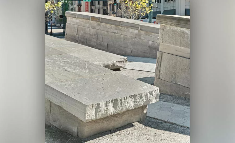 large sandstone pieces at Miller Park in Chattanooga, TN