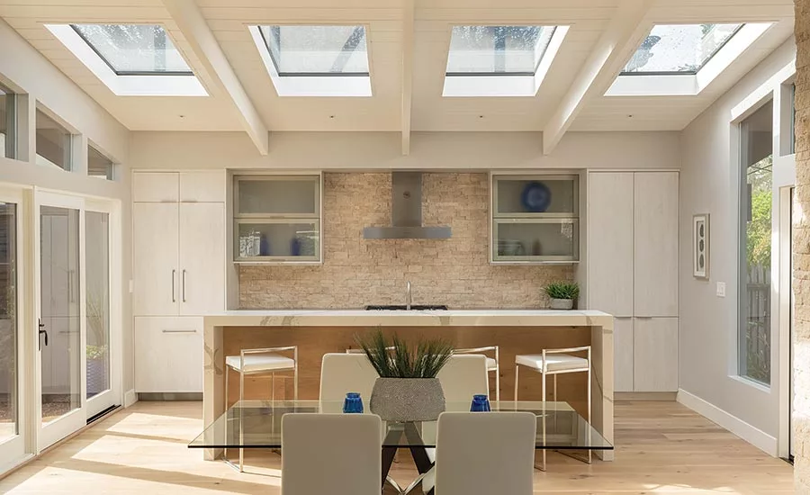 Natural materials such as stone and wood