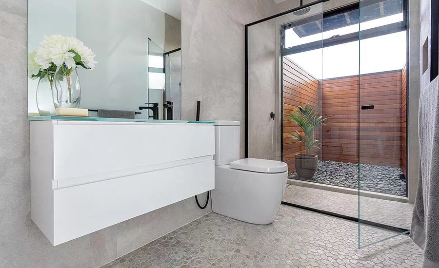 pebble-shaped marble tiles from Level Pebble