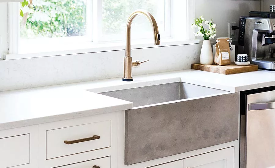 Silestone countertops and decorative tile backsplash