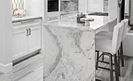 marble and glass tile backsplashes