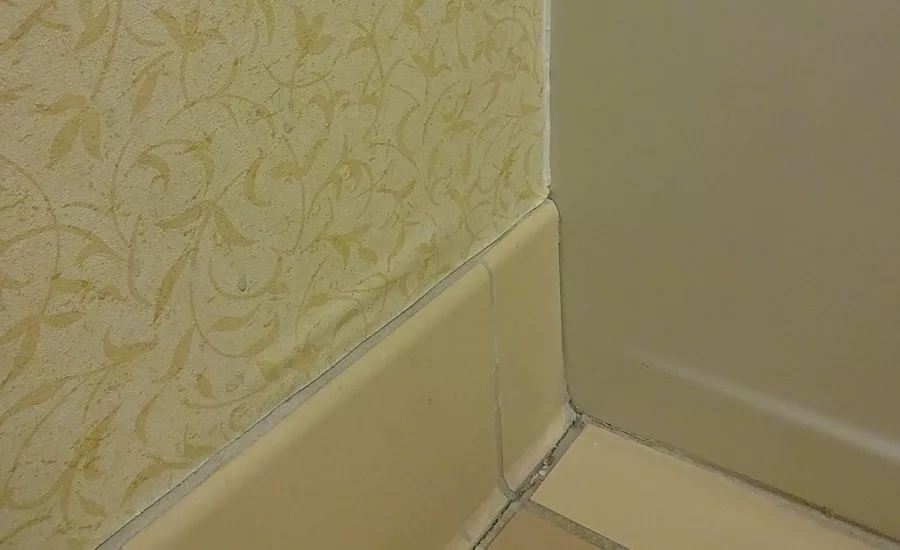 water damage in wall board