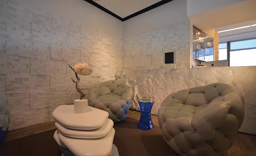 white marble walls