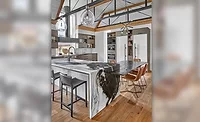 Art House's Dalamata dolomite kitchen island