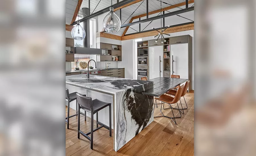 Art House's Dalamata dolomite kitchen island