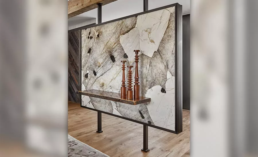 Art House's Patagonia White granite divider wall