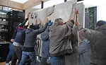 Seven setters were required to install the unique feature wall.