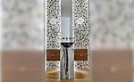 Art House's powder room, located off of the foyer