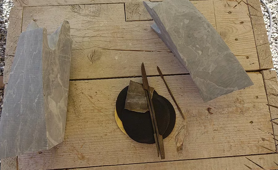 rough-milled form with hand tools