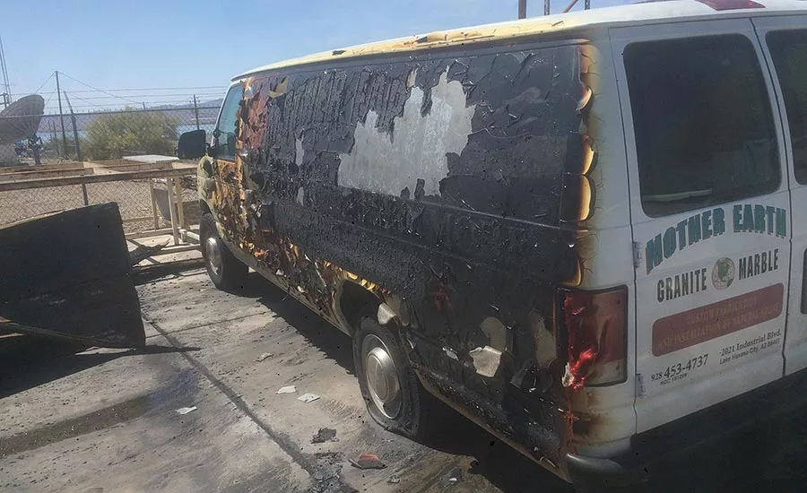 Mother Earth's burned equipment