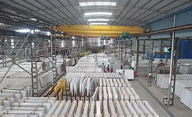 quartz slabs in warehouse