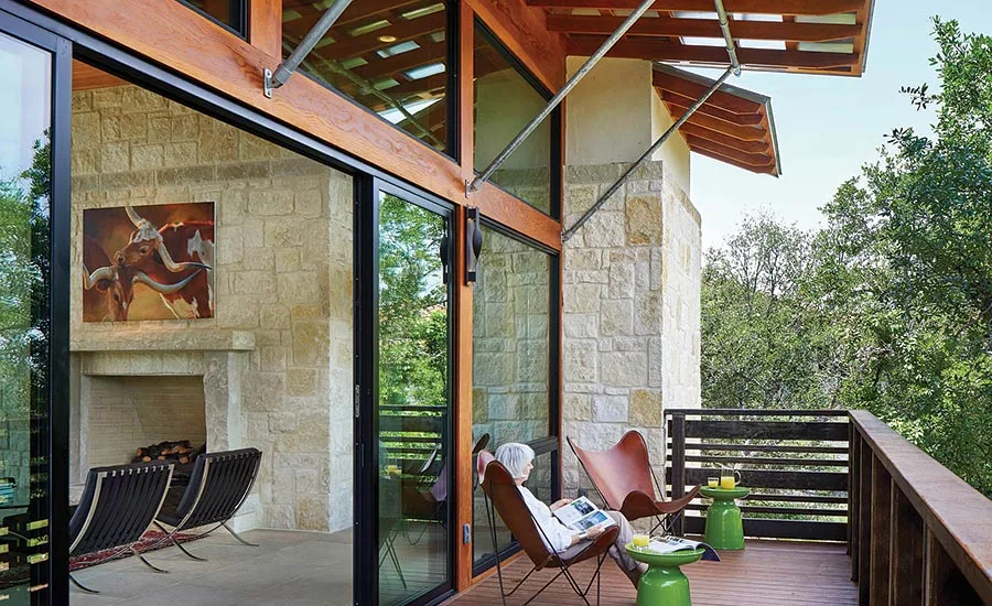floor-to-ceiling glass window walls
