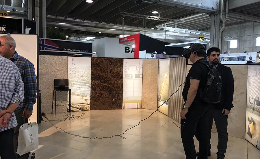 Virtual reality system at Levantina booth
