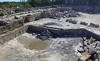 Sandstone quarry of Russell Stone Products, Inc. Sandstone quarry of Russell Stone Products, Inc.