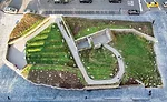 Irish Hunger Memorial aerial shot