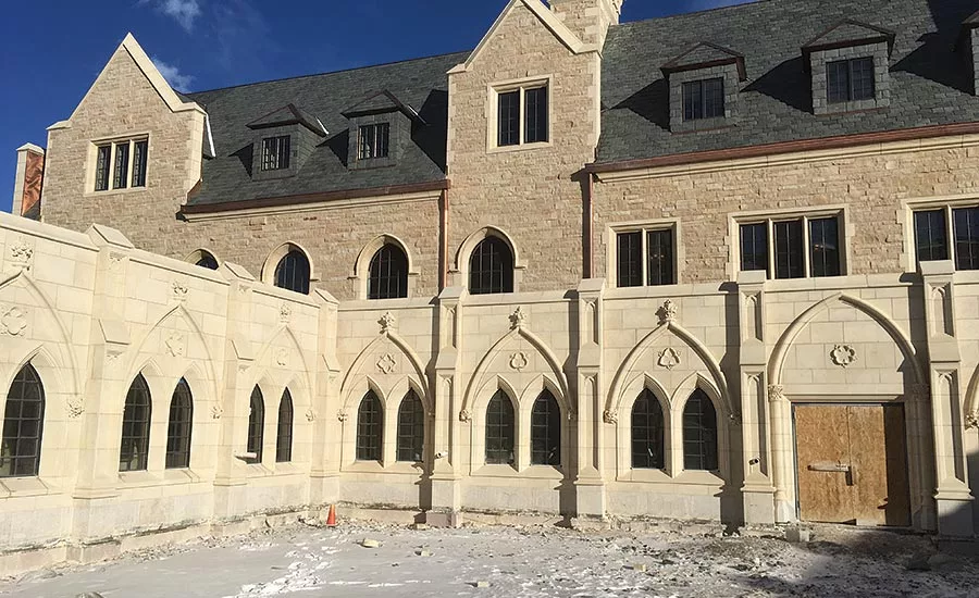 Monks research natural stone for monastery