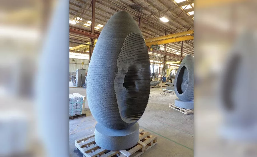 Riverside Roundabout egg sculpture