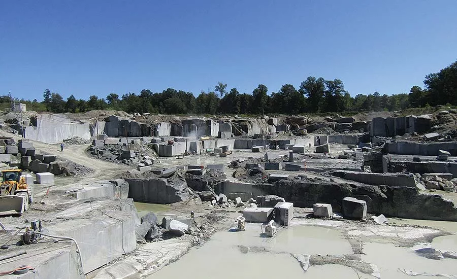 quarry produces 300 cubic meters monthly