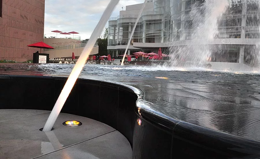 Fountain consists of 933 custom-cut stone pieces