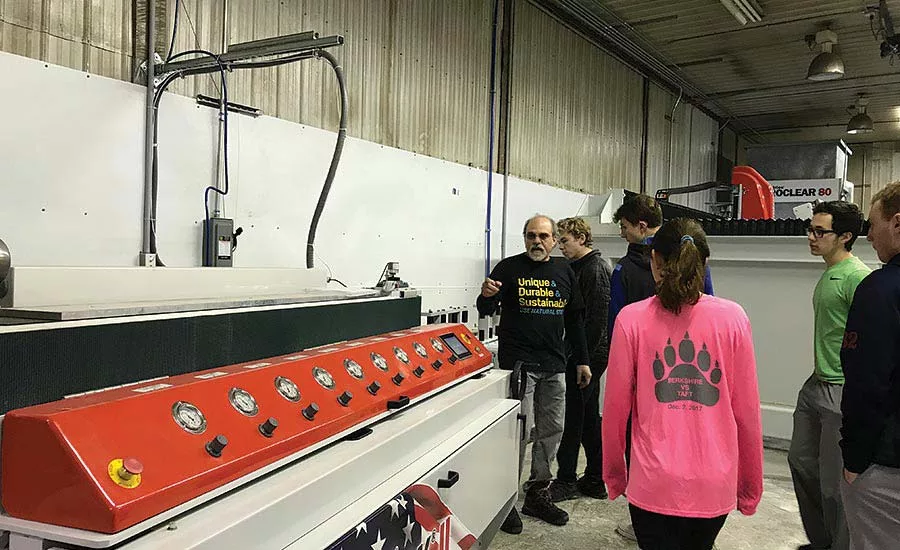 Students visit fabrication shop, learn about stone production
