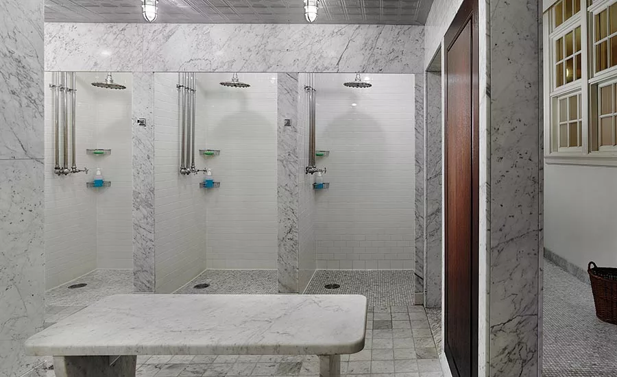 Bianco Carrara marble in Turkish bath