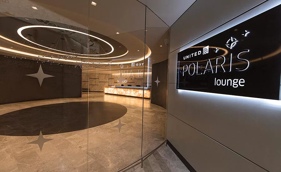 Ten-foot-tall gauged porcelain tile panels that imitate Calacatta marble