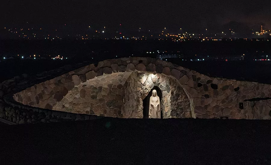 The grotto is overlooking the Missouri River Valley