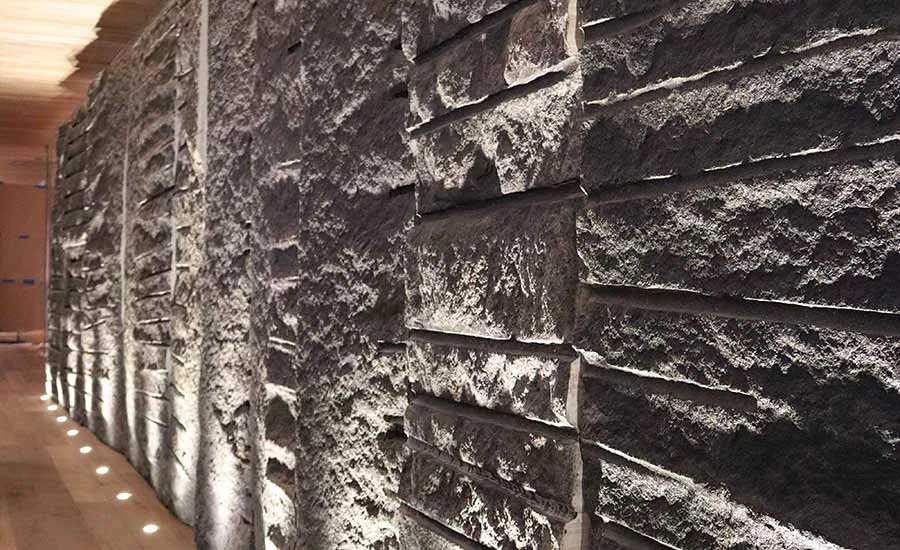 40 linear feet of granite blocks