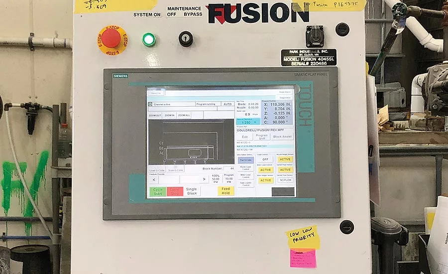 a Park Industries Fusion saw/waterjet