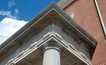 limestone entablature and door portico