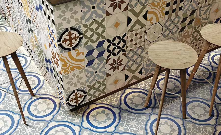 Imitation cement tiles
