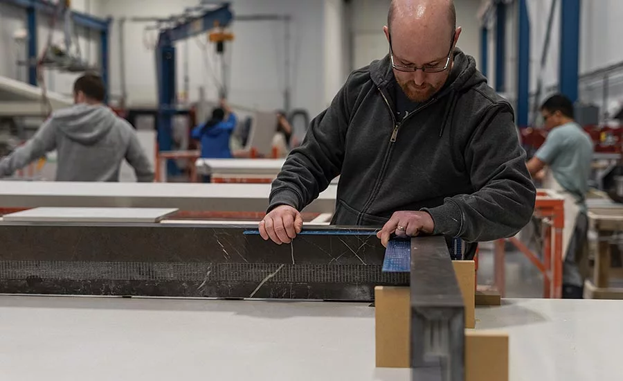 custom-designed natural stone or quartz countertops