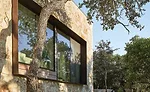 the home’s limestone exterior