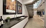 SW 1021 One-on-One with Vadara Quartz, Petragrigio Installation
