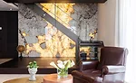 Antolini Treviso: When backlit, the beautiful unique traits of the quartz are further enhanced.