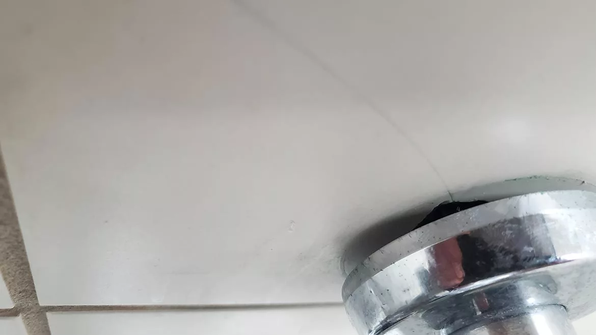 square cuts around a pipe penetration